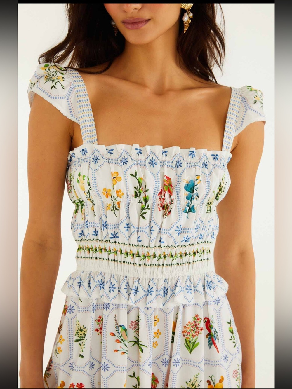 Off-White Tropical Porcelain Maxi Dress - Picture 4 of 12